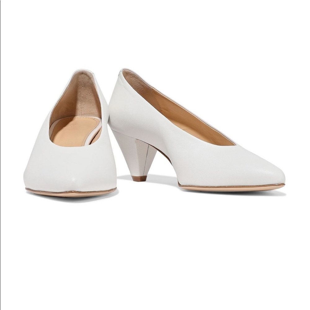 IRIS & INK- Felicity White Leather heels pumps